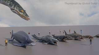 Ancient Marine reptiles Size comparison 3D | 3d Animation Size Comparison