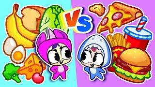 Healthy Food vs Junk Food  Funny Kids Songs And Nursery Rhymes