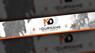 CSGO YouTube Banner Template - Asiimov - Free Download (PSD)