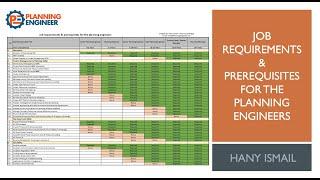 Job requirements and prerequisites for the planning engineers explained