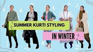 5 Wearable Ways to Style Your Summer Kurtis in Winters for Office,College,Daily Wear | Kiran Khokhar