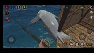 How to kill a shark easily in raft (mobile)