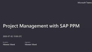 Project Management with SAP PPM