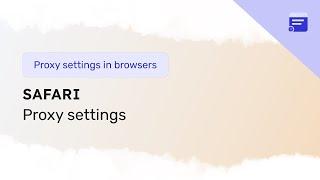 Proxy settings in Safari on Mac OS