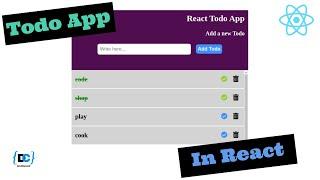 React Todo App - Part 1 | Beginner React Project using Hooks