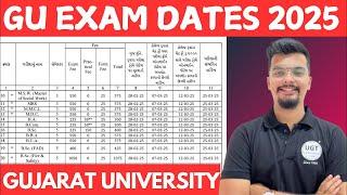 Gujarat University Exam Dates 2025 | GUJARAT UNIVERSITY CIRCULAR | All Courses of G.U | UGT