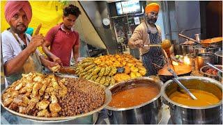 9-लखा Indian Street Food Punjabi Tadka  JARNAIL Maha Vaishno Dhaka, Bittu ji Samose Chole