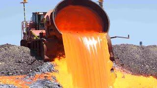 Amazing Heavy Equipment in Steel Mill / Slag Pot Carrier/ Slag Processing