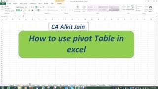 How to use Pivot Table in excel for beginners ex