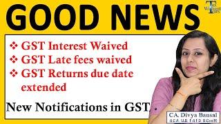 Relief to taxpayer| Late fees waiver| Interest waiver| Revised dates of GST Returns