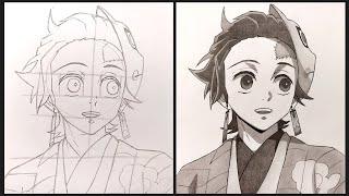 Cara Menggambar Tanjiro Kamado - Kimetsu no Yaiba - | Drawing Tutorial - Step by Step