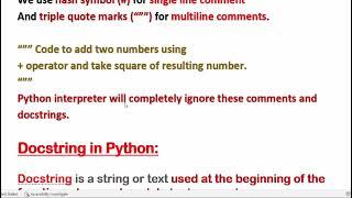 Python Comment Vs Docstring | __doc__ attribute | TechGeekyArti