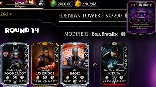 Edenian Tower Boss Battle 90 & 50,70 Fight + Rewards MK Mobile 2024