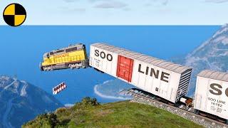 Trains vs Cliff #2  BeamNG.Drive