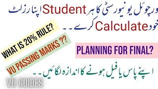 How to Calculate VU Midterm Fall2021 Passing Marks?VU Passing Criteria?20% Rule?#vu #passingmarks