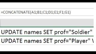 How to build multi record INSERT and UPDATE SQL query with MS Excel