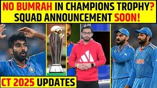 CHAMPIONS TROPHY 2025 UPDATES: JASPRIT BUMRAH'S SELECTION IN DOUBT, ROHIT SHARMA TO CAPTAIN