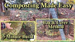 The Bag & Layer 'Easiest' Composting Method: A 5 Minute Compost Bin Build and Just Cut, Bag, & Layer