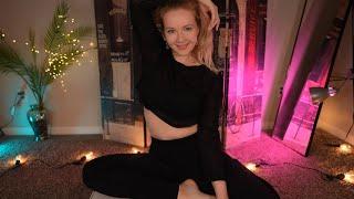 ASMR Relax your muscles with me  Yoga session and massage for you