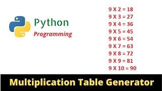 Python Tutorials - Multiplication Table Program