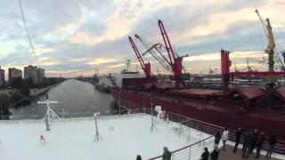 Sailing up the Neva River: St Petersburg port entry timelapse