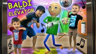  BALDI PARTY IN THE ELEVATOR + BALDI goes CAMPING w/ FGTEEV In Real Life & FNAF Ruins It!