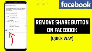 How To Remove Share Button on Facebook