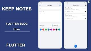 FLUTTER - KEEP NOTES APP | HIVE NO SQL DATABASE | FLUTTER BLOC | Android & IOS