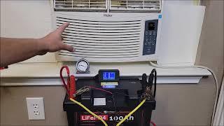 How long will a 100 amp hour battery run a 5000 BTU air conditioner?