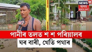 Sivasagar News |  পানীৰ তলত শ শ পৰিয়ালৰ ঘৰ বাৰী, খেতি পথাৰ, উদ্বিগ্ন হৈ পৰিছে খেতিয়ক N18V