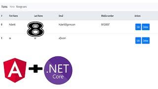 Angular 8 - Asp.net core - Users Grid with edit and delete actions