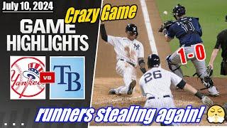 NY Yankees vs TB Rays [FULL HIGHLIGHTS] July 10, 2024 | We're catching runners stealing again! 
