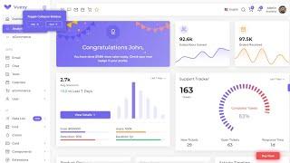 Vue.js Admin Dashboard Design 2021| Full Project|| Node.js Backend