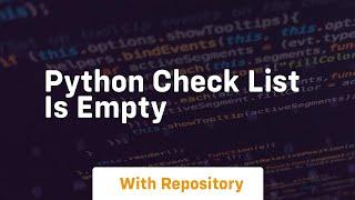 python check list is empty