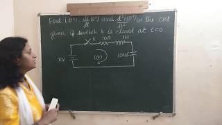 Initial conditions for series RLC circuit: example