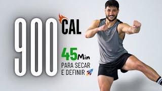 45 min para PERDER BARRIGA em casa - cardio hiit intenso