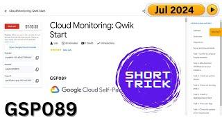 [2024] Cloud Monitoring: Qwik Start | #GSP089 | #qwiklabs | #Short-trick | #Arcade2024