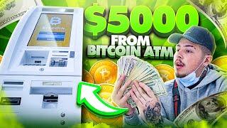 Withdrawing $5,000 CASH from a BITCOIN ATM!! | Turning Bitcoin into Cash!!