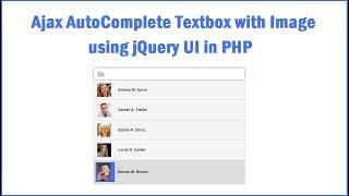 Ajax AutoComplete Textbox with Image using jQuery UI in PHP