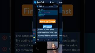 Flutter interview question ⁉️ Difference b/w final vs const #shorts #short #flutter