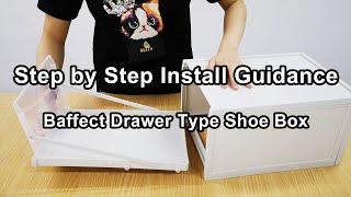 How to Assemble Baffect Plastic Drawer Type Shoe Box Organizer | Step by Step Installation Guidance