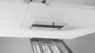 Zehnder heating cooling ceiling system: C-Channel grid ceiling animation