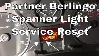 How to reset the service indicator light on a Peugeot Partner Citroen Berlingo HDi Spanner Light