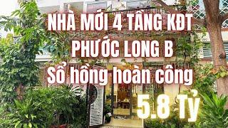 Nhượng Lại Căn Nhà 4 Tầng 100m2 KĐT Phước Long B có sẵn sổ hồng hoàn công