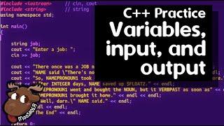 Variables and input and output with cin and cout - C++ programming practice