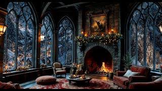  Fireside Tranquility: Winter Ambience with Snow and Crackling Fire