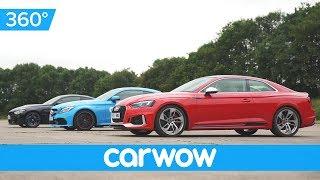 Audi RS 5 v BMW M4 v Mercedes-AMG C63S - 360 degree DRAG RACE | Head2Head
