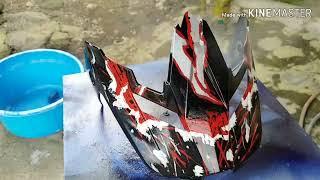 Cara pernis helm dengan pilox Samurai Paint Tahapan finishing dgn pilox samurai