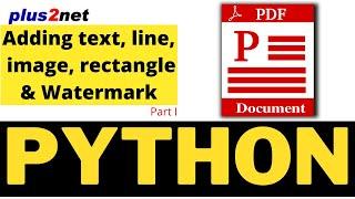 Creating PDF file and adding text line image rectangle and watermark by using Python ReportLab