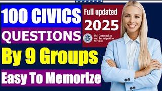 (2025 - Special Edition) 100 Civics Questions for US Citizenship Test by 9 Groups